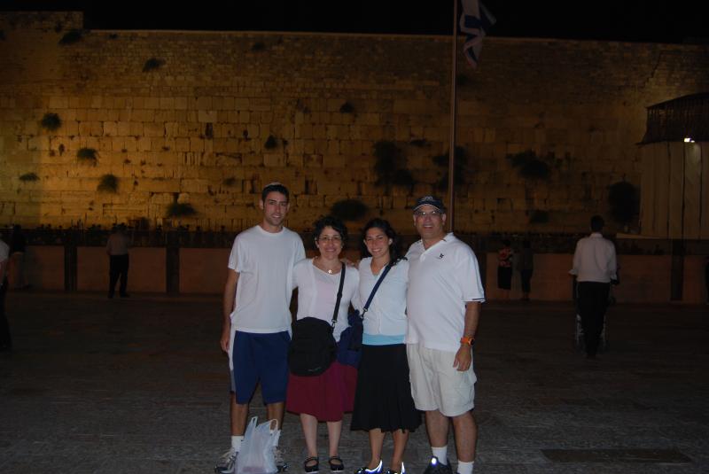 The family at the Western Wall in Jerusalem 2007.