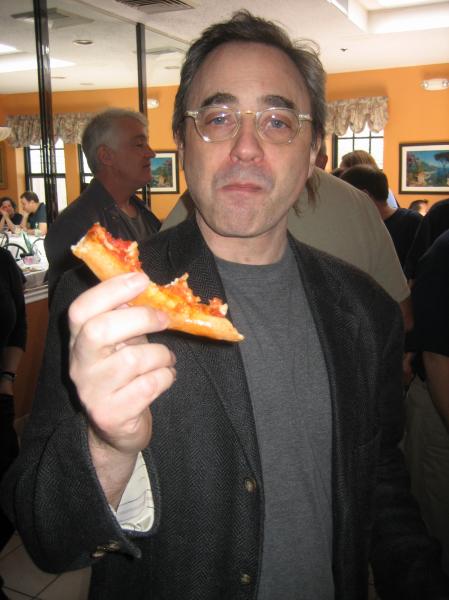 Paul Pimsler enjoying some pizza
