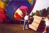 Me inflating a hot air balloon with my instructor